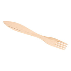 Tenedor de Madera 150mm Enfundado (100 Uds)