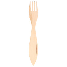 Tenedor de Madera 150mm Enfundado (500 Uds)