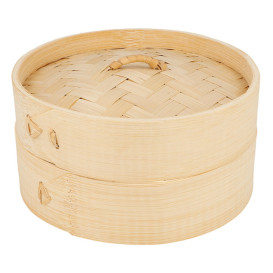 Vaporera de Bambú con Tapa Ø15x8cm (1 Ud)