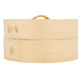 Vaporera de Bambú con Tapa Ø15x8cm (1 Ud)