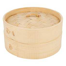 Vaporera de Bambú con Tapa Ø15x8cm (100 Uds)