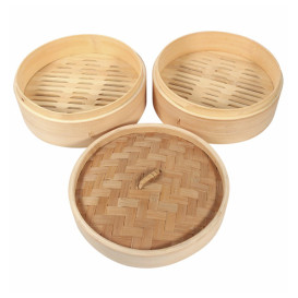 Tapa Vaporera Maxi de Bambú Ø30cm (4 Uds)