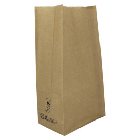 Bolsa de Papel Sin Asas Kraft Marron 45g/m² 12+8x24cm (25 Uds)