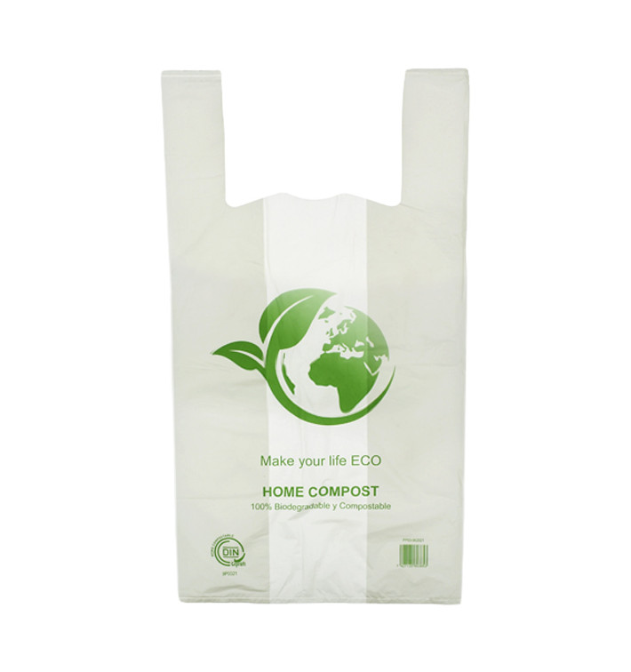 Bolsa Plastico Camiseta Bio Home Compost 55x60cm (100 Uds)