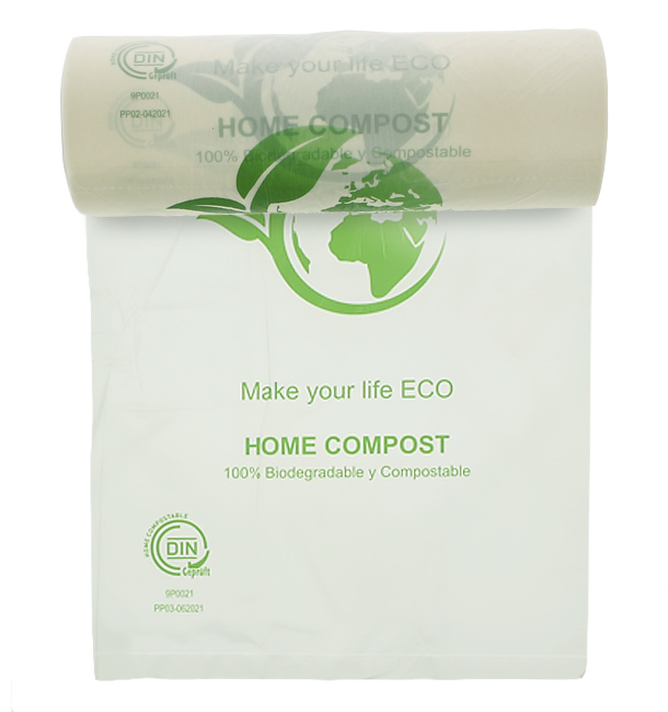 Hablar Colibrí financiero Rollo de Bolsas Plástico Bio Home Compost 25x37cm G50 (3.000 Uds)