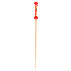 Pinchos de Bambú Decorados Rojo 120mm (100 Uds)