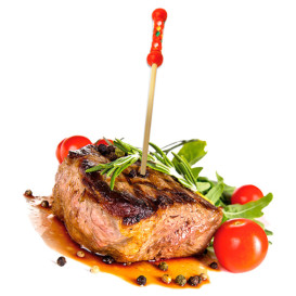 Pinchos de Bambú Decorados Rojo 120mm (10000 Uds)