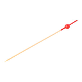 Pinchos de Bambu Decorados Bolita Roja 90 mm (100 Uds)