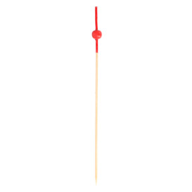 Pinchos de Bambu Decorados Bolita Roja 120 mm (100 Uds)