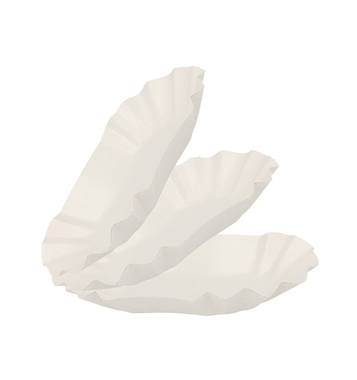 Bandeja de Cartón Ovalada Plastificada 9x16cm (250 Uds) Bandeja de Cartón Ovalada Plastificada 9x16cm (250 Uds)