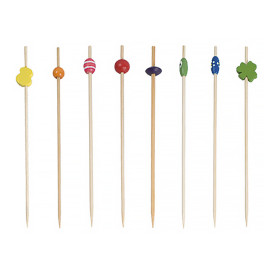 Pinchos de Bambu Decorados Surtido 120 mm (10000 Uds)