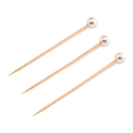 Pinchos de Bambu Decorados Perla 90 mm (100 Uds)