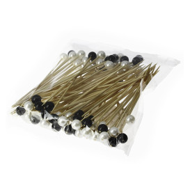 Pinchos de Bambu Decorados Perla 90 mm (100 Uds)