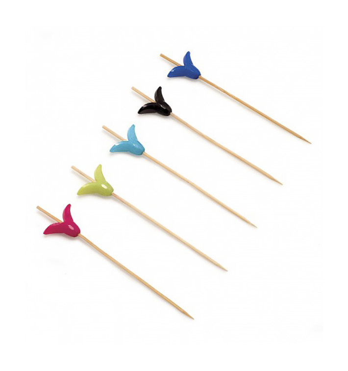 Pinchos de Bambu Decorados Lirio 120 mm (100 Uds)