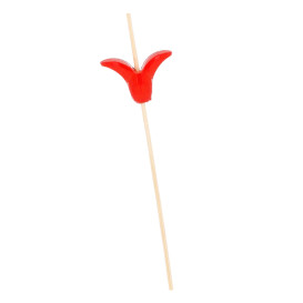 Pinchos de Bambu Decorados Lirio 120 mm (100 Uds)