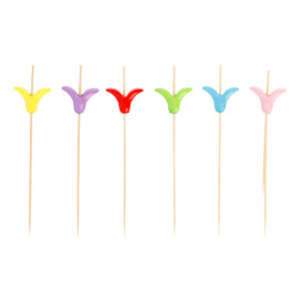 Pinchos de Bambu Decorados Lirio 120 mm (100 Uds)