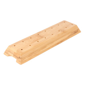 Soporte de Bambu para Pinchos Marron 20x6x2cm (12 Uds)