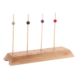 Soporte de Bambu para Pinchos Marron 20x6x2cm (12 Uds)