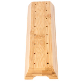 Soporte de Bambu para Pinchos Marron 20x6x2cm (48 Uds)