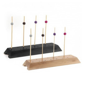 Soporte de Bambu para Pinchos Marron 20x6x2cm (48 Uds)