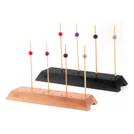 Soporte de Bambu para Pinchos Negra 20x6x2cm (48 Uds)