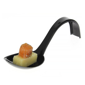 Cuchara Degustacion Asa Curva Negra 130 mm (500 uds)