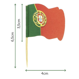 Pinchos Banderita "Portugal" 65mm (144 Uds)