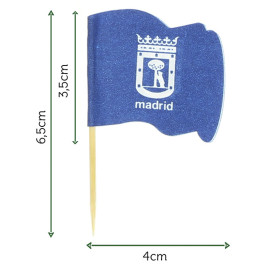 Pinchos Banderita "Madrid" 65mm (144 Uds)
