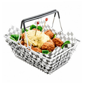 Mini Cesta de Compra de Acero 18,5x13,5x9cm (6 Uds)
