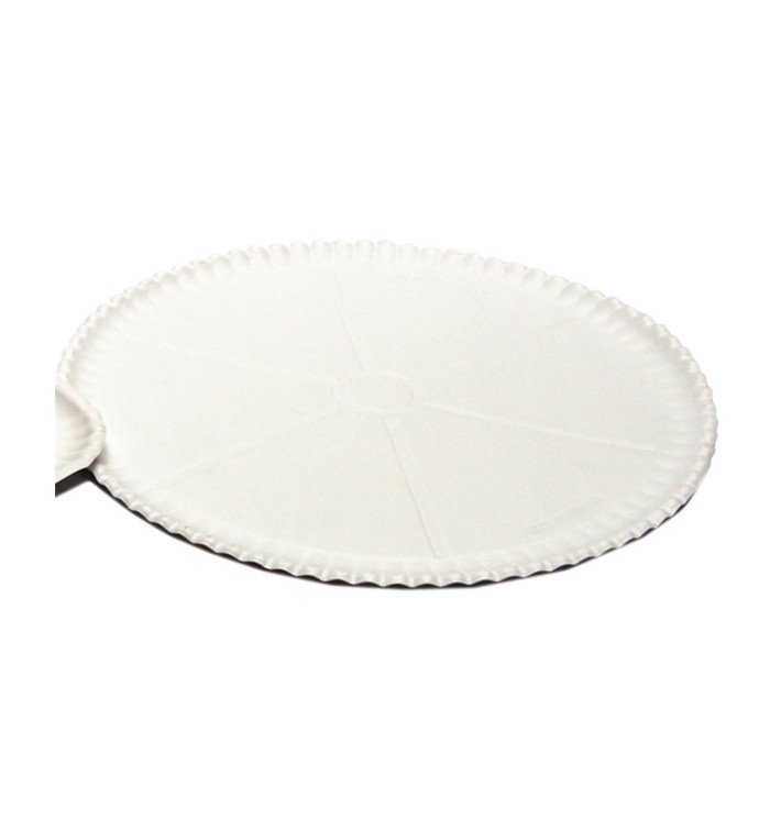 Plato para Pizza de Cartón blanco Ø33cm (200 Uds)