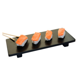 Bandeja de Bambú Negra para Sushi 30x11x2,5cm (40 Uds)