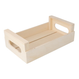 Caja Presentación con Asas Madera 20,5x12,5x6,5cm (1 Ud)