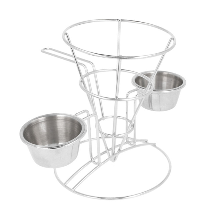 Cesta Presentación de Acero 2 Tarrinas Ø108x152mm (1 Ud)