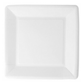 Plato de Papel Biocated Blanco Cuadrado 18cm (20 Uds)