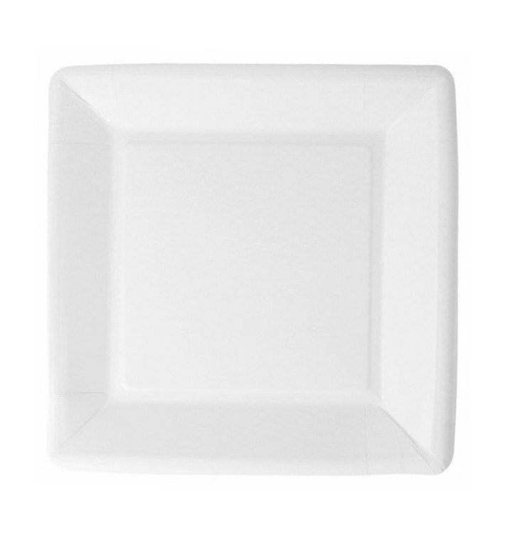 Plato de Papel Biocated Blanco Cuadrado 18cm (20 Uds)