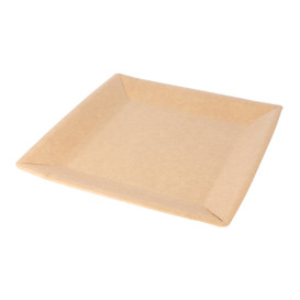 Plato de Papel Biocated Natural Cuadrado 18cm (20 Uds)