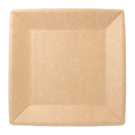 Plato de Papel Biocated Natural Cuadrado 23cm (20 Uds)