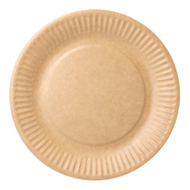 Plato de Papel Biocated Natural Relieve Ø18cm (20 Uds)