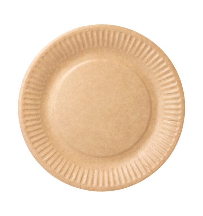 Plato de Papel Biocated Natural Relieve Ø18cm (20 Uds)
