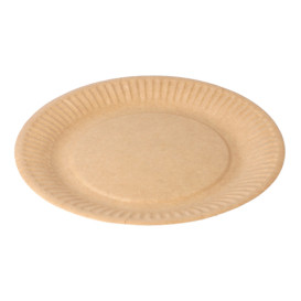 Plato de Papel Biocated Natural Relieve Ø18cm (400 Uds)