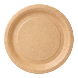 Plato de Papel Biocated Natural  Ø18cm (20 Uds)