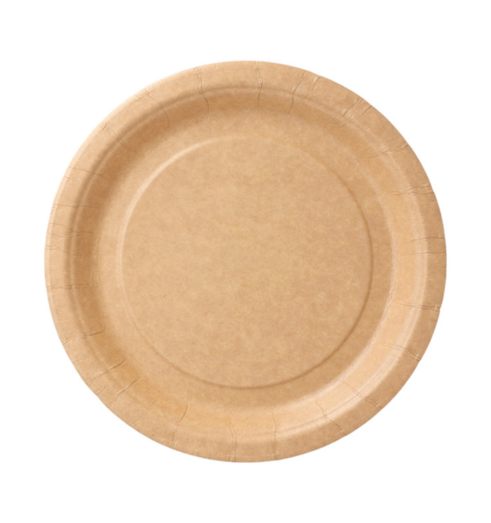 Plato de Papel Biocated Natural  Ø18cm (20 Uds)