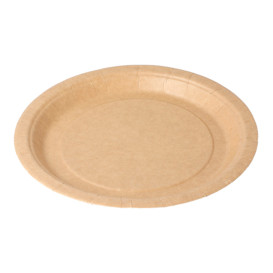 Plato de Papel Biocated Natural  Ø18cm (20 Uds)