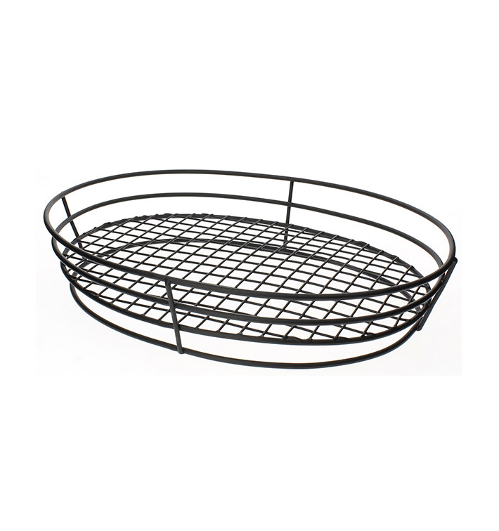 Cesta Ovalada de Acero Negro 280x205x57mm (1 Ud)