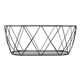 Cesta Ovalada de Acero Negro 255x127x102mm (12 Uds)