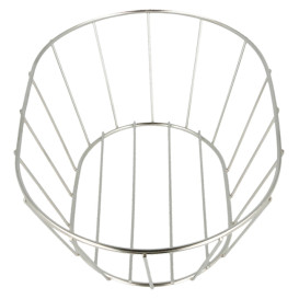 Cesta Ovalada de Acero Plata 216x140x76mm (1 Ud)