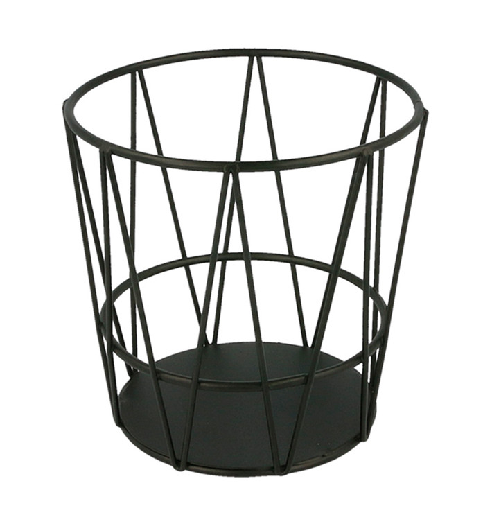 Cesta Redonda de Acero Negro Ø115x115mm (1 Ud)