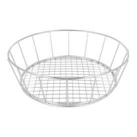 Cesta Redonda de Acero Plata Ø241x70mm (1 Ud)