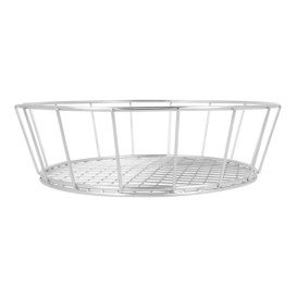Cesta Redonda de Acero Plata Ø241x70mm (1 Ud)