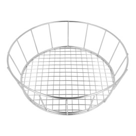 Cesta Redonda de Acero Plata Ø241x70mm (1 Ud)